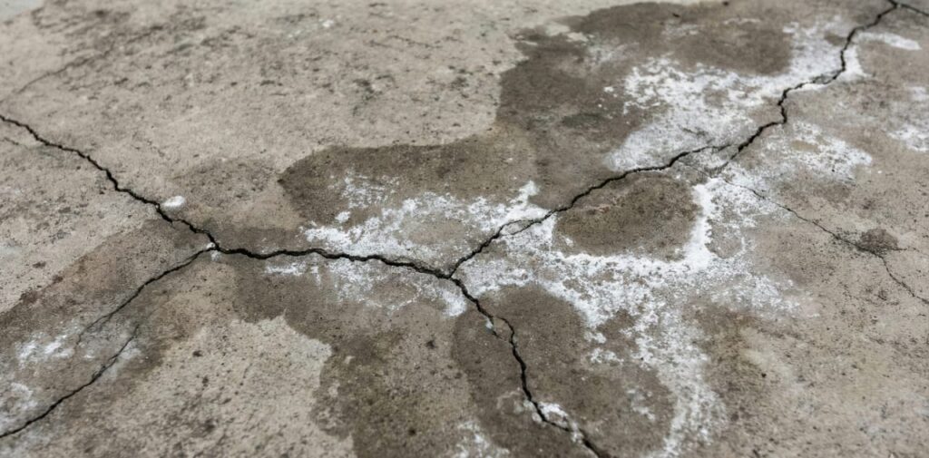 Ceiling dampness and hairline cracks requiring roof leakage repair services.