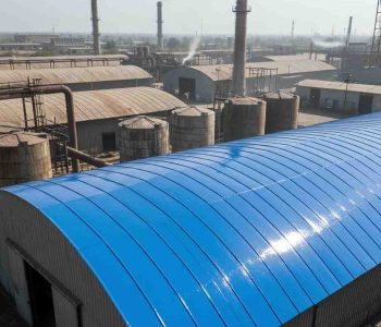 Polyurea industrial roof waterproofing in Lahore for metal sheet and warehouse roofs.