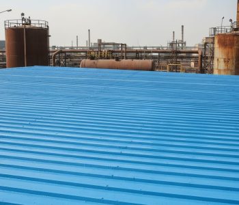 Polyurea roof waterproofing applied on industrial roof in Faisalabad