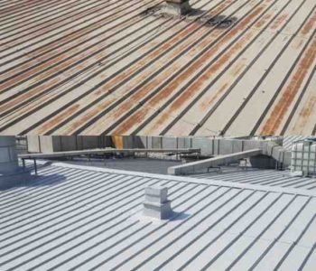 before and after roof waterproofing in Lahore showing leak repair, crack sealing, and restored metal roof surface