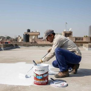 Polyurethane coating at roof surface by Water Seal